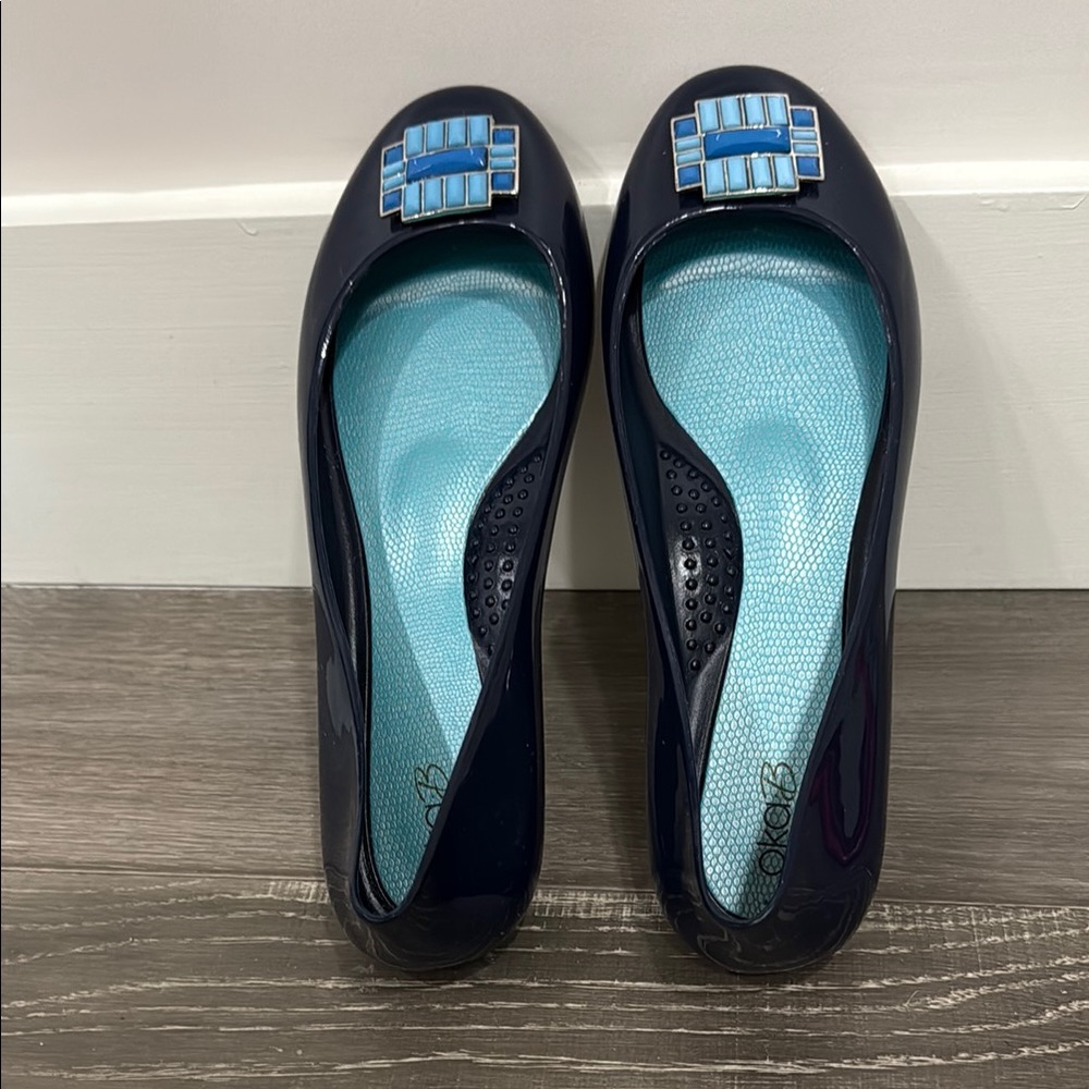 OKA b. Blue Flats with Decorative Buckle